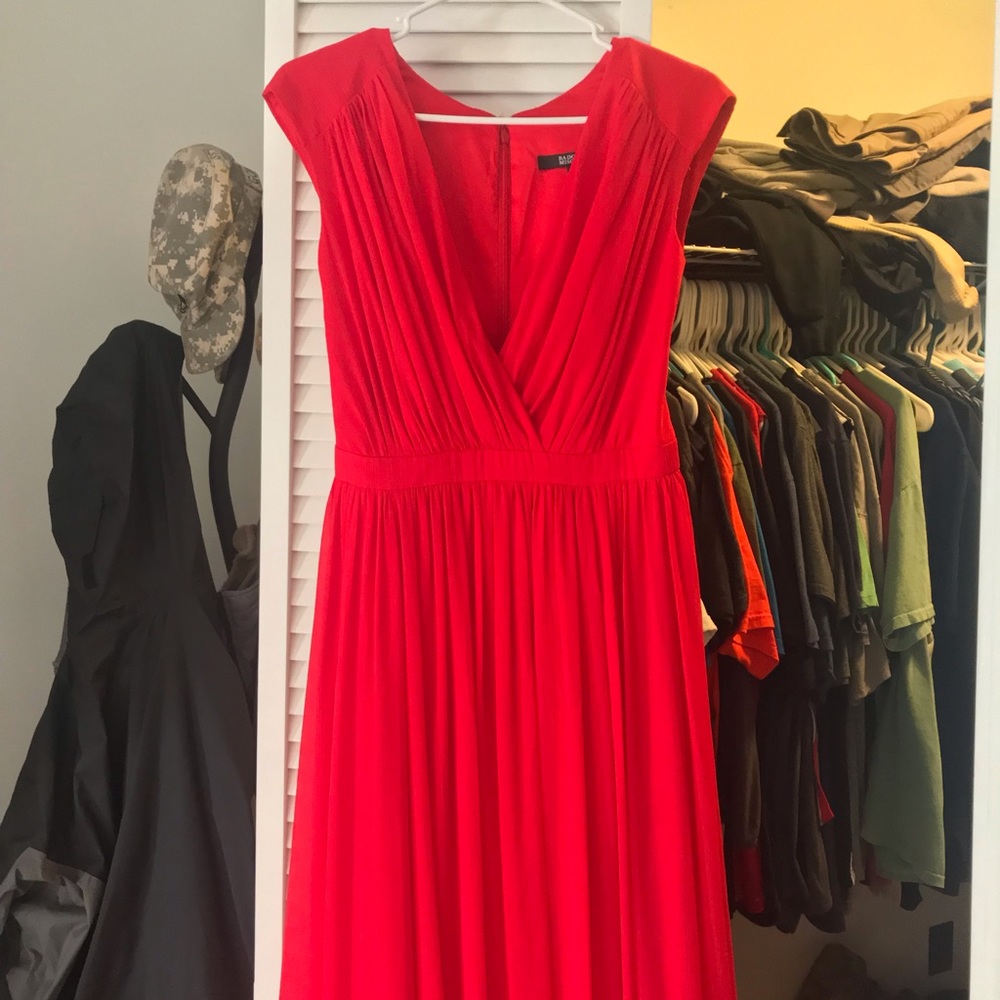 Badgley Mischka To Love Again Red Sz 10 Gown